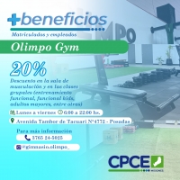 Beneficio para los matriculados en Olimpo Gym